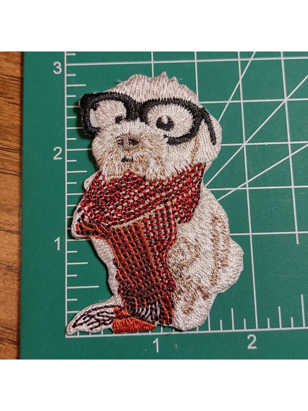2/$10 Cute Dog Patch with Glasses and Scarf